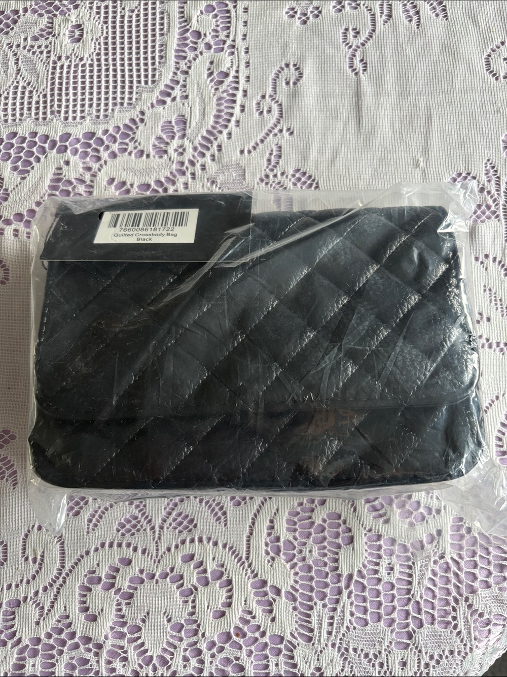 NWT Quilted Black Women's Crossbody Clutch - Unbranded